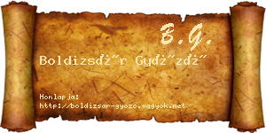 Boldizsár Győző névjegykártya